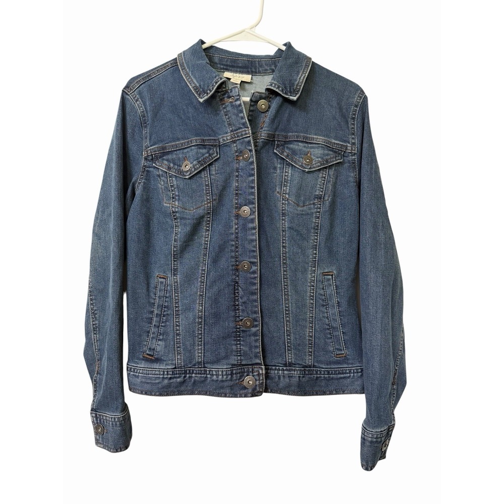 Style & Co Trucker Denim Jean Jacket Button Front Stretch Y2K Classic